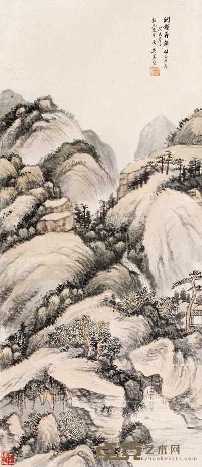 吴湖帆 洞壑奔泉 立轴 75×33cm